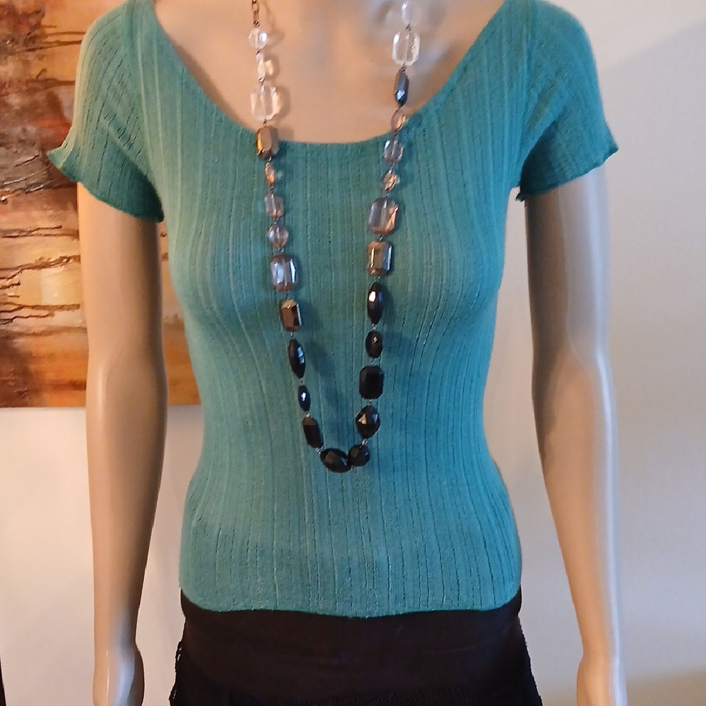 Cachmere Ribbed Knit Top, size S.